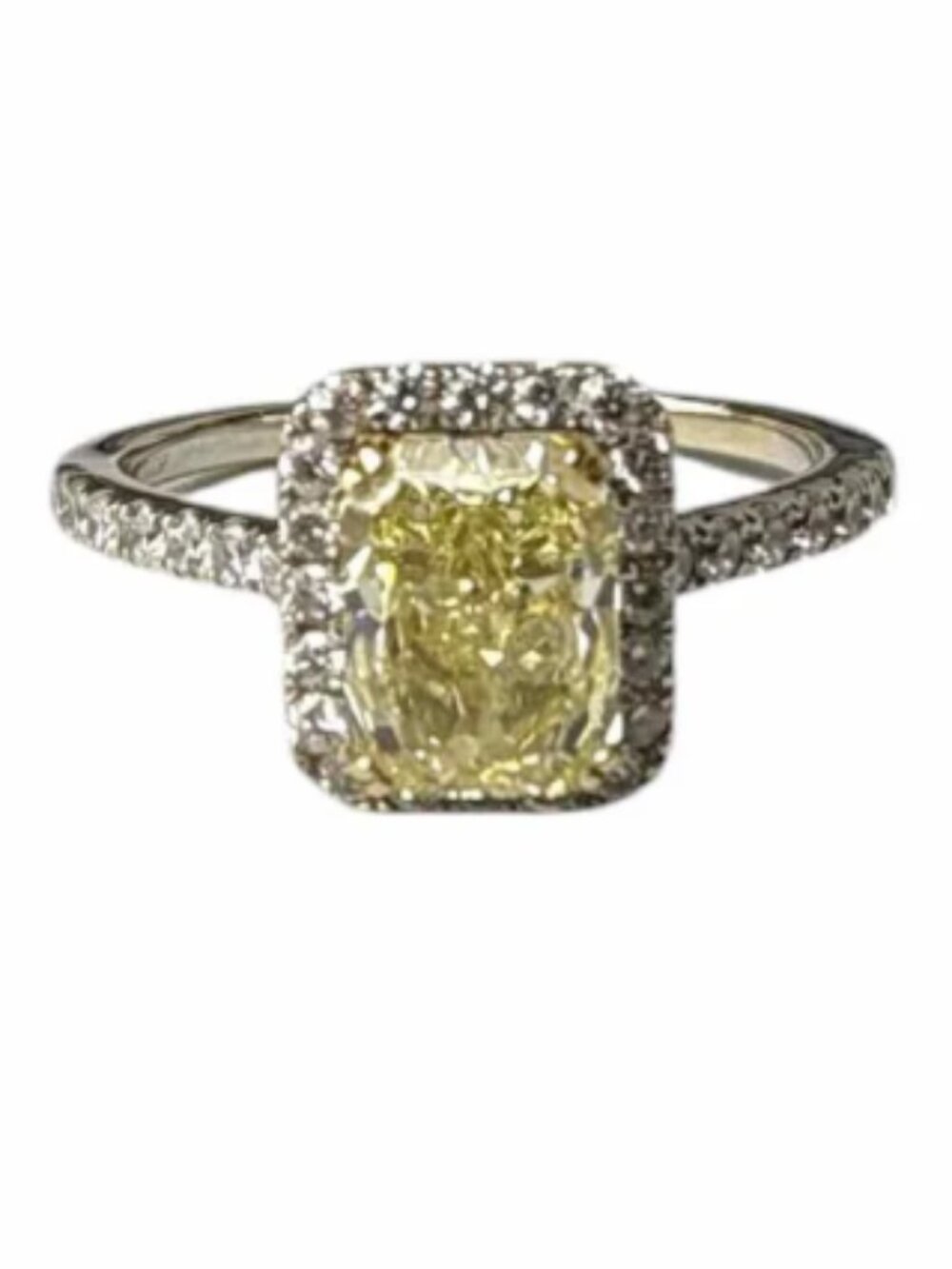 1.50ct Fancy Light Yellow Diamond Ring 18K Gold 2.03 CTW Forevermark $15K